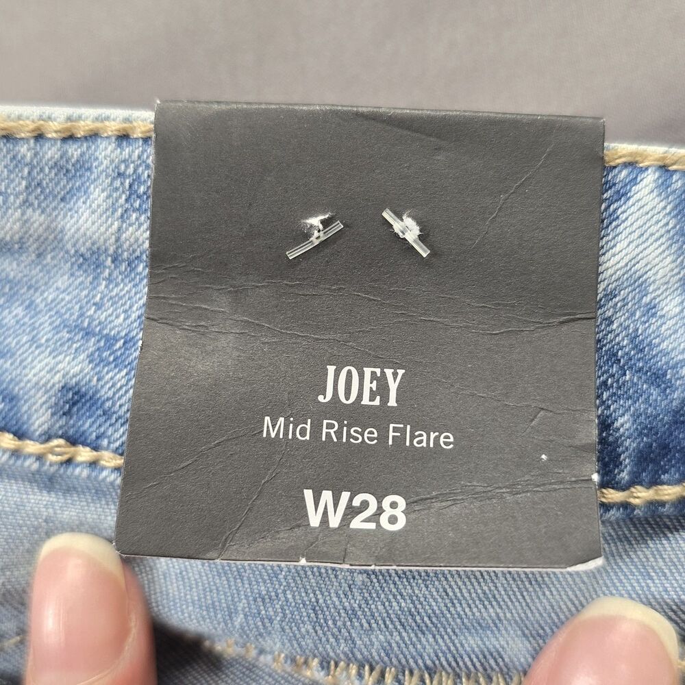 True Religion Joey Mid Rise Two-tone Flap Flare Womens Jeans Size 28 NEW - Picture 12 of 16